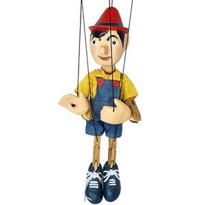 TELLON COLLECTION Marionette Wooden Pinocchio Puppet Carved Wood Item 02011